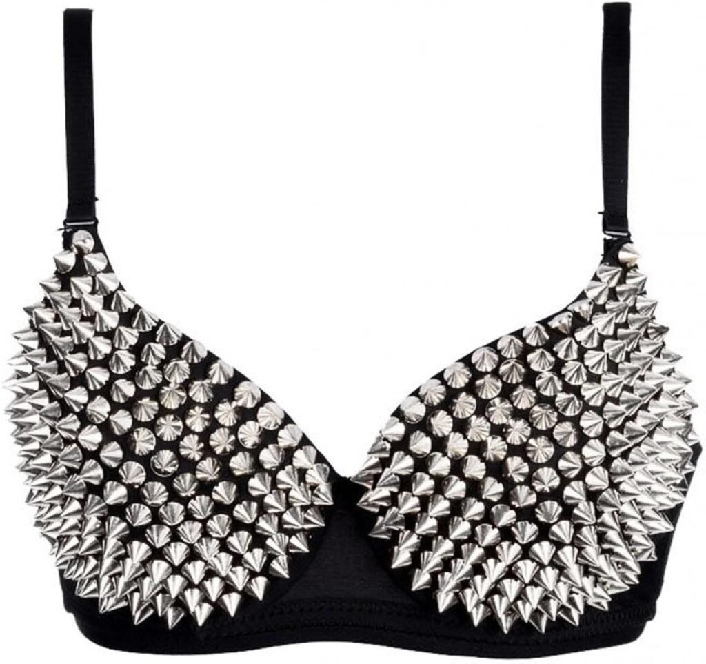 Alivila.Y Fashion Metallic Spike Punk Goth Bra Clubwear