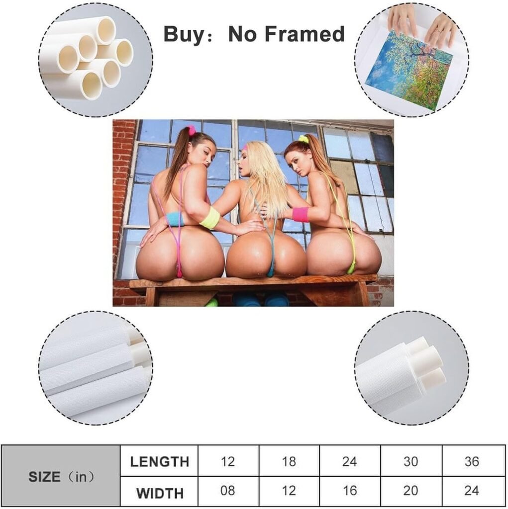 Dani Daniels Sexy Girls Bikini Poster - Hot Women Babes Curvy Poses Wall Art for Room Aesthetic - Unframed Canvas Print 24x36inch(60x90cm)