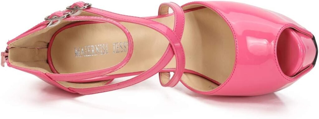 Womens Ankle Cross Strap Sandals Platform Stiletto Dress Zip